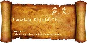 Pusztay Kristóf névjegykártya